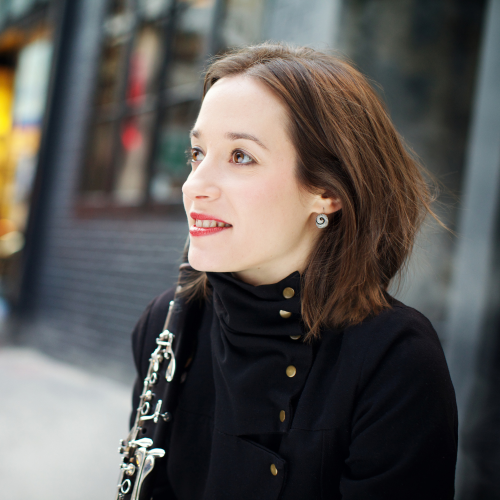 clarinetist romie de guise-langlois, outdoo portrait