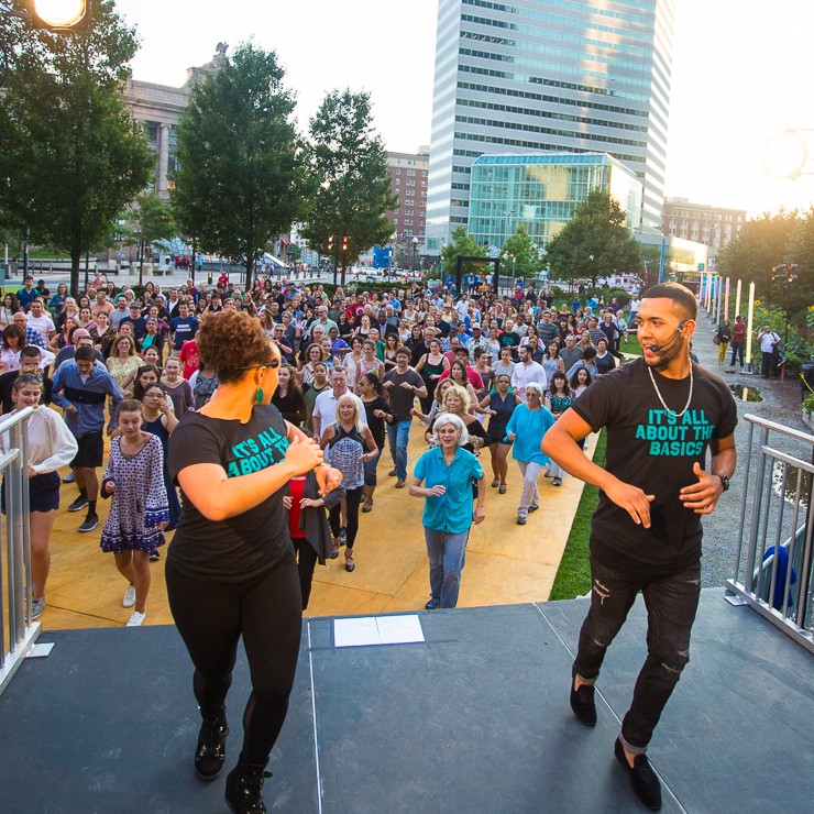 a dance lesson at let's dance boston