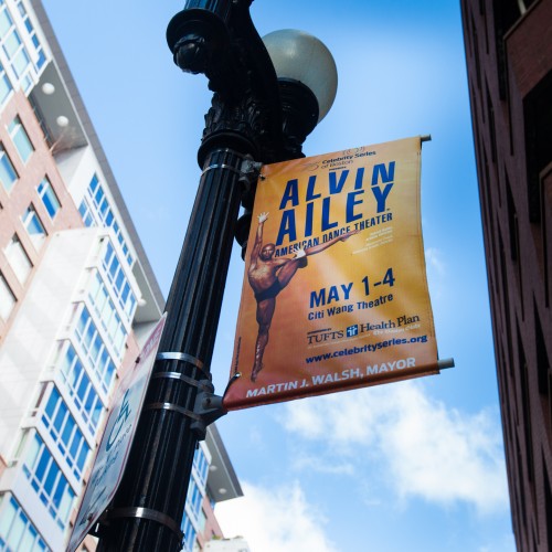 Advertisement of Alvin AIley on light post