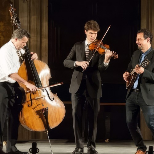 Edgar Meyer, Mike Marshall, and George Meyer, group portrait