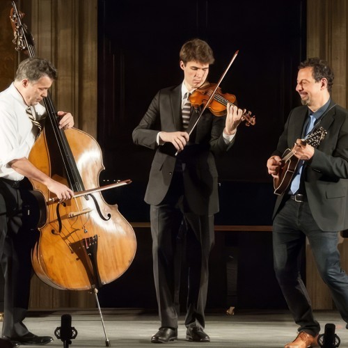 Edgar Meyer, Mike Marshall, and George Meyer, group portrait