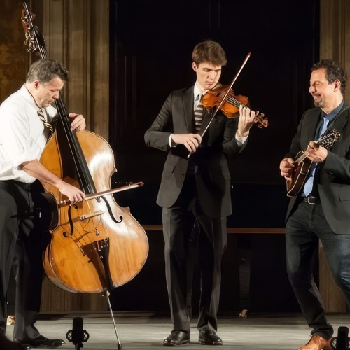 Edgar Meyer, Mike Marshall, and George Meyer, group portrait