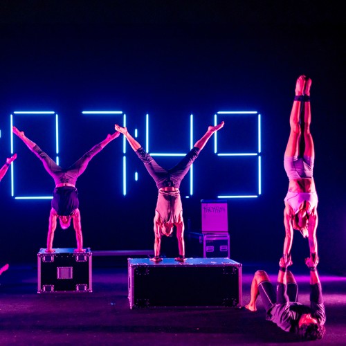Gravity & Other Myths acrobatic ensemble in performance