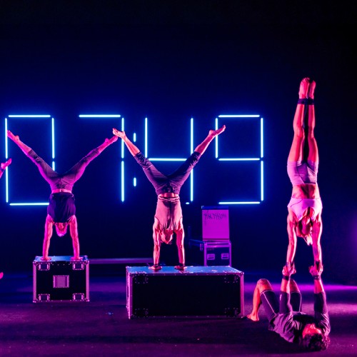 Gravity & Other Myths acrobatic ensemble in performance