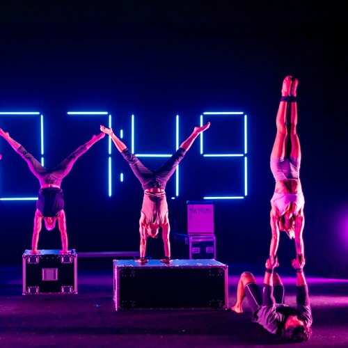 Gravity & Other Myths acrobatic ensemble in performance