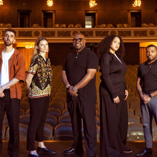 Christian McBride and Ursa Major, group photo on stage in theater