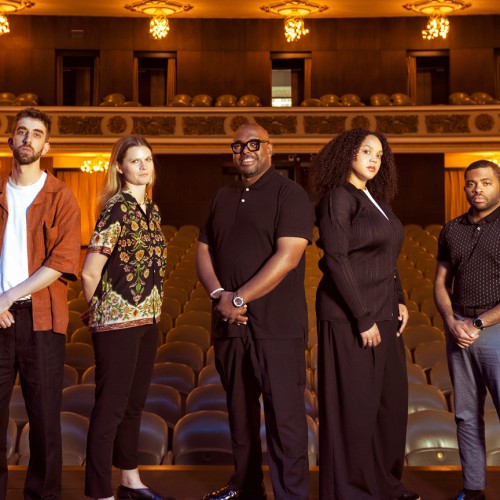 Christian McBride and Ursa Major, group photo on stage in theater