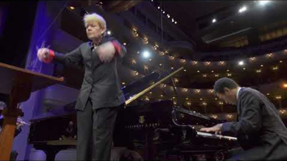 pianist clayton stephenson performs the gershwin piano concerto in f major with an orchestra at the 2022 Cliburn competition