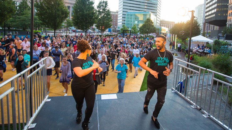 a dance lesson at let's dance boston