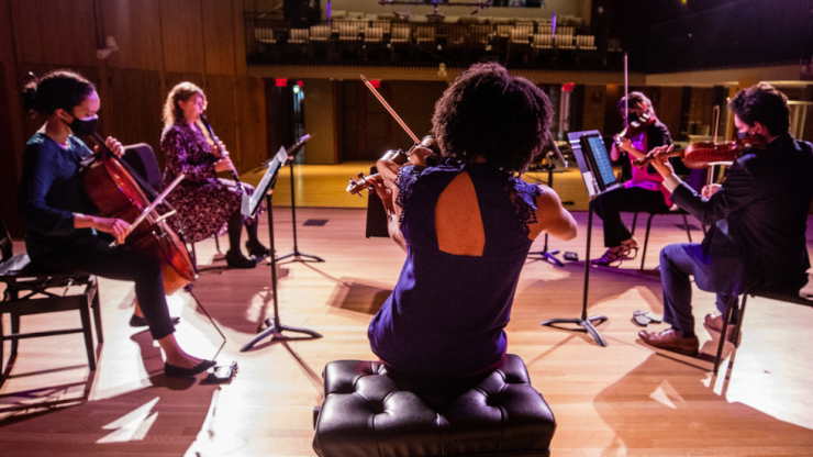 Castle of our Skins string quartet performing
