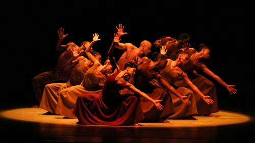 Alvin Ailey American Dance Theater dancers in performance — two photos