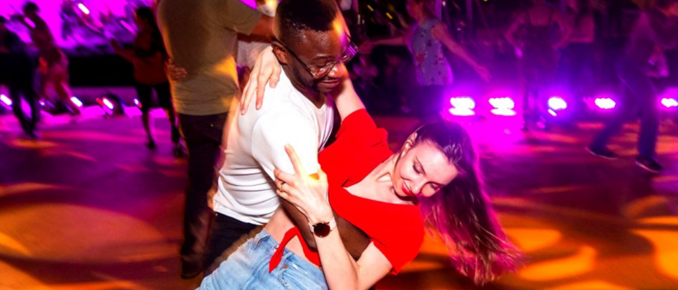 at let's dance boston, a man and woman dance