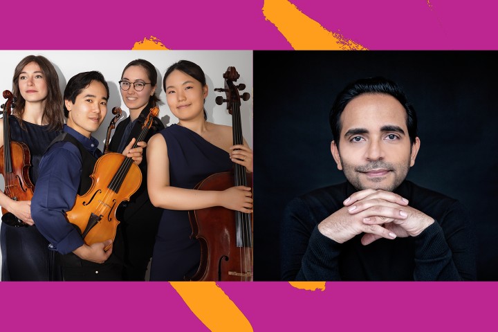 Rasa string quartet and pianist carlos vargas, collage